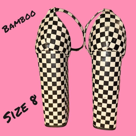 Bamboo Black and White Checkered Platform Heels~ Size 8~ Great Condition (E) - Picture 4 of 6